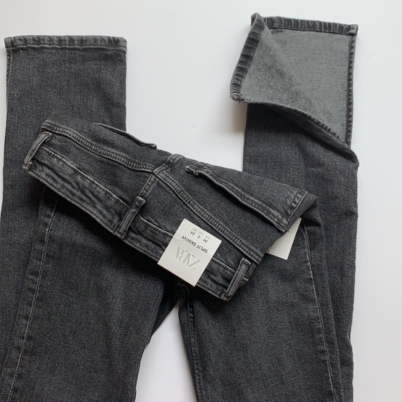 ZARA/ Split Skinny Jeans washed gray 2 NWT - Picture 6 of 7